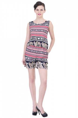 Latest Half Printed Jumpsuit- 3084
