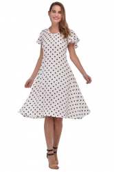 White Heart Print Dress-3170
