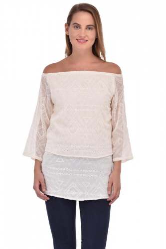 White Offshoulder Dress - 3183