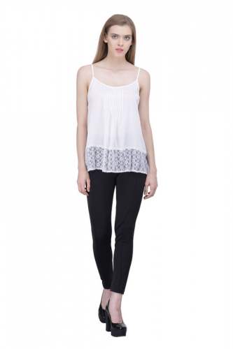 White Sleeveless Top-3095
