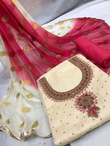 Heavy chanderi silk suit