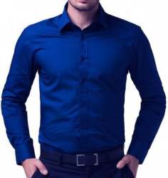 Fancy Blue Mens Office Wear Shirt 