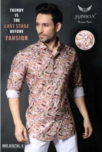 Digital Print Cotton Linen Shirt  by Hamson Fabrics