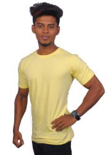 Boys Yellow Plain T shirts by Vegie Garments Private Limited