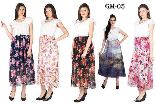 Girls Long Georgette Dresses