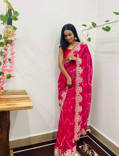 Beautiful Georgette Lehriya Printed Sarees