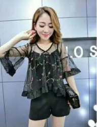 Imported Net Designer Top With Inner 