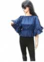 Regular Wear Rayon Girls Western Top 
