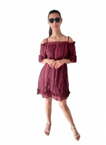 Stylish Printed Short Midi Dress