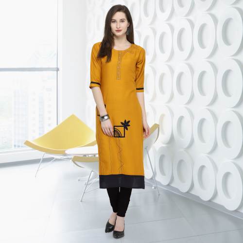 Round Neck Rayon Kurti 