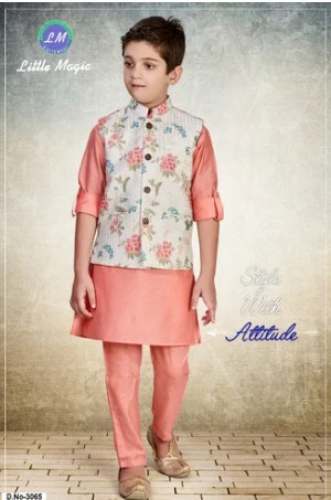 Kids Boys Kurta Pajama Set with Koti  by Lekhush Collection Pvt Ltd