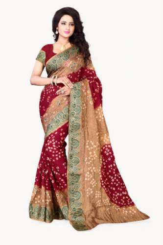 Bandhej Hand Work Sarees