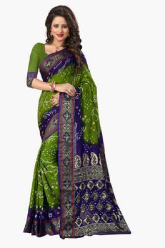 Flower Print Bandhani Sarees