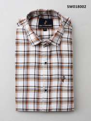 Collar Neck Checkered Cotton Mens Shirt