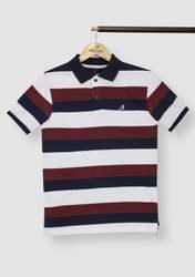 Collar Neck Striped Design T shirt 