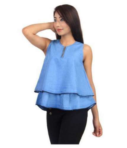 Ladies Sleeveless Denim Top