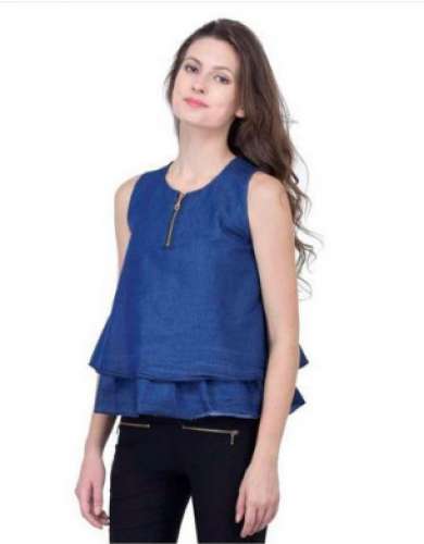 Ladies Trendy Blue Denim Top by G S A Enterprise