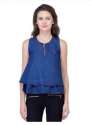 Ladies Trendy Blue Denim Top thumb 1