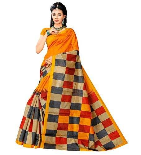 Ladies Casual Printed Bhagalpuri Silk Saree 02