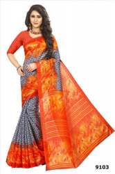 Ladies Casual Printed Bhagalpuri Silk Saree 03