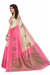 Ladies Casual Printed Bhagalpuri Silk Saree 04
