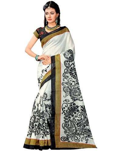 Ladies Casual Printed Bhagalpuri Silk Saree 05