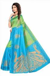 Ladies Casual Printed Bhagalpuri Silk Saree 10