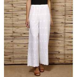 White Embroidered Palazzo