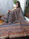 ajrakh-block-print-cotton-saree