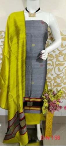 Raw Silk Handloom Dress Material For Women by n fabrics 