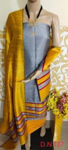 Raw Silk Handloom Weaving Dress Material