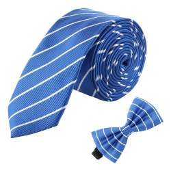 striped tie and bow combo