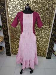 AW-518 PINK POCKET KURTI