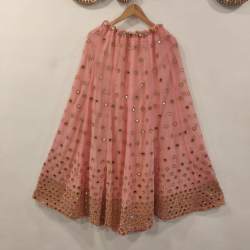 peach lehenga in georgette 
