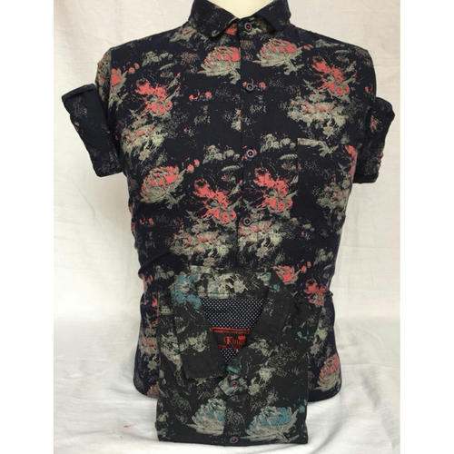 dobby print satin shirt by Mahadev Dresses