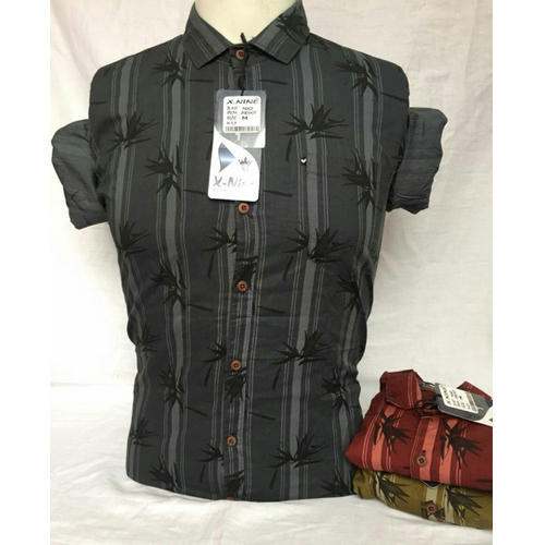 Mens Portion Print Check Shirt by Mahadev Dresses