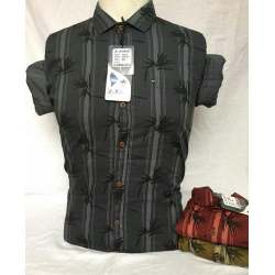 Mens Portion Print Check Shirt