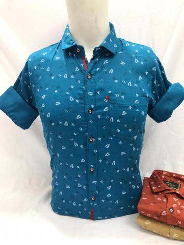 Mens satin print shirt