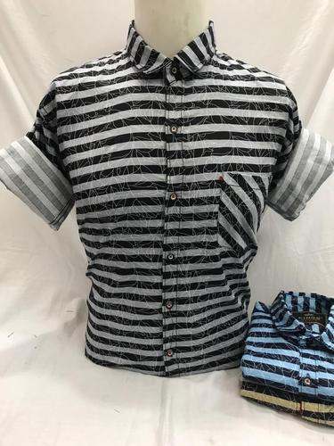 Stripes satin print shirt