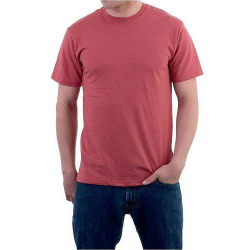 Men's carrotred Round Neck T-Shirt