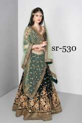 taffeta silk with chain stitch lehenga choli