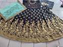 taffeta silk with chain stitch lehenga choli thumb 1