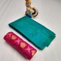 Elephant two-tone sana silk saree thumb 6