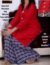Fancy Rayon Kurtis With Palazzo