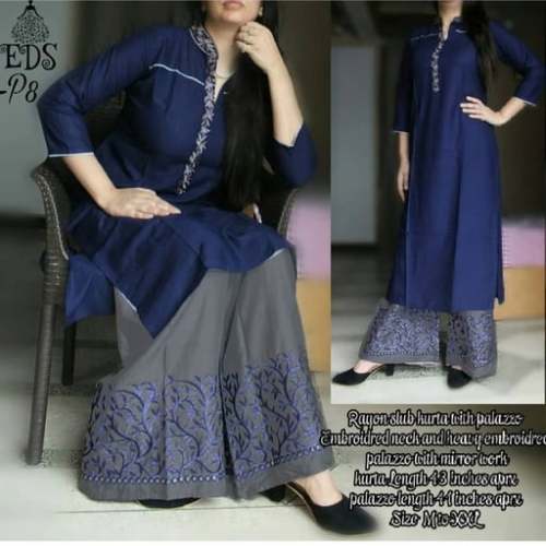 Rayon Cotton Kurta Set