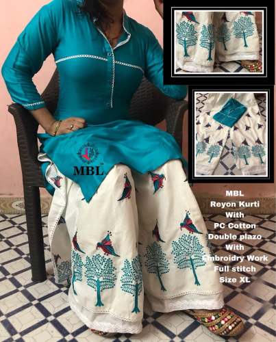 Rayon Kurti With Palazzo UV02 Style