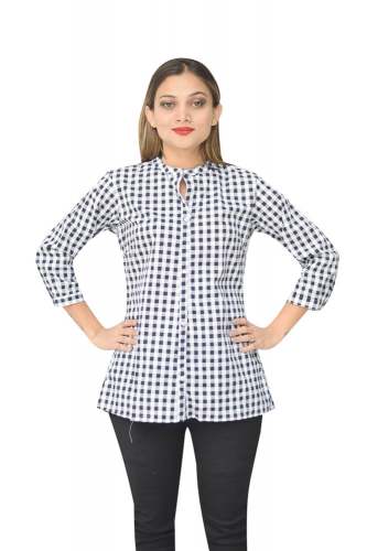  Black & White Checked Cotton Formal Shirt