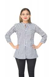  Black & White Checked Cotton Formal Shirt