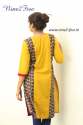 Mustard & Maroon Printed Cotton Straight Fit Kurti thumb 1