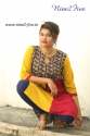 Mustard & Maroon Printed Cotton Straight Fit Kurti thumb 3